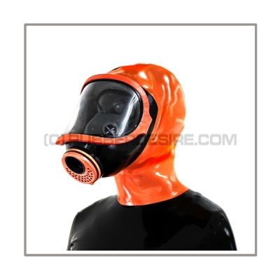 Deluxe gasmask-zipper-hood HR-X with panoramic-view - model CLIMAX orange